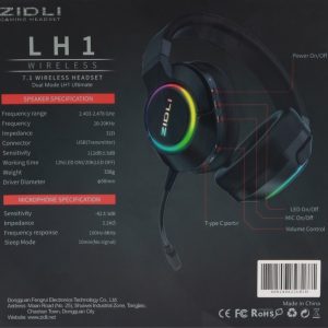 Tai nghe không dây Gaming Zidli LH1 Ultimate (7.1, 2.4G, LED RGB)