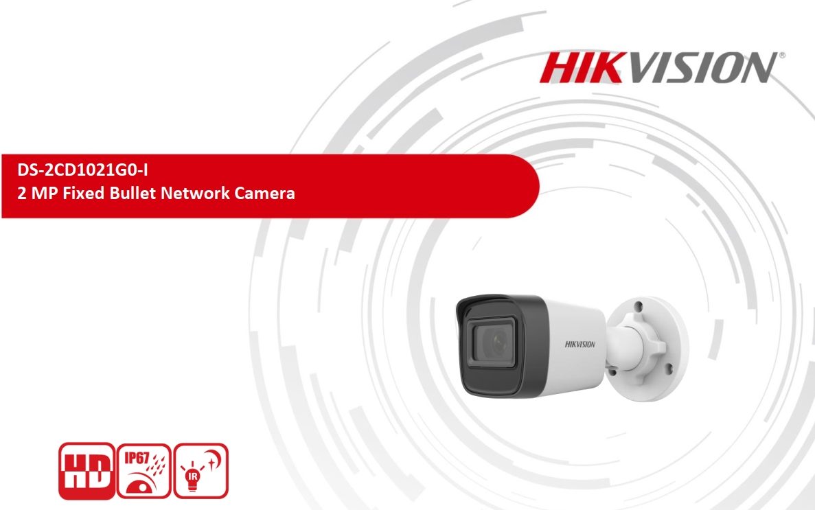 Camera IP 2MP thân trụ HIKVISION DS-2CD1021G0-I