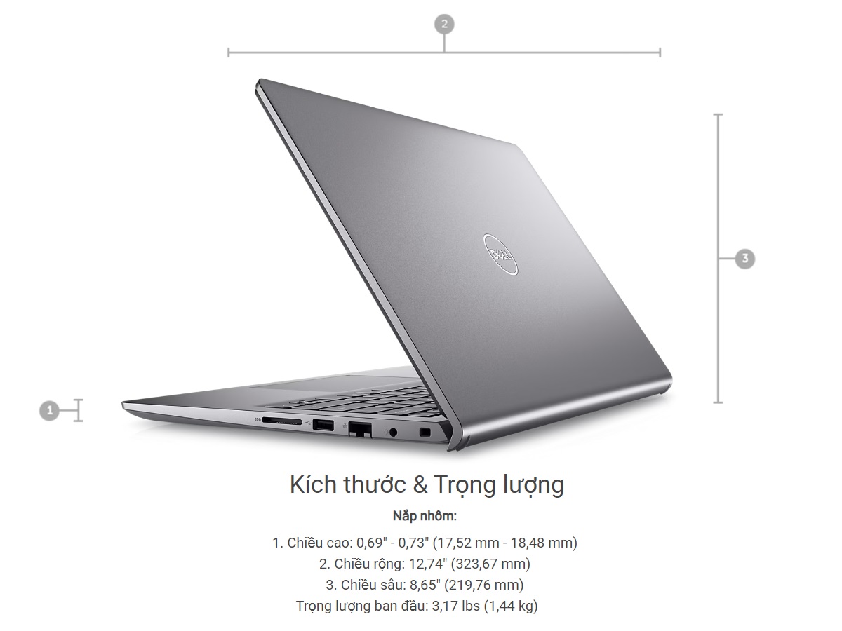 Laptop Dell Vostro 3430 71011900 kích thước trọng lượng