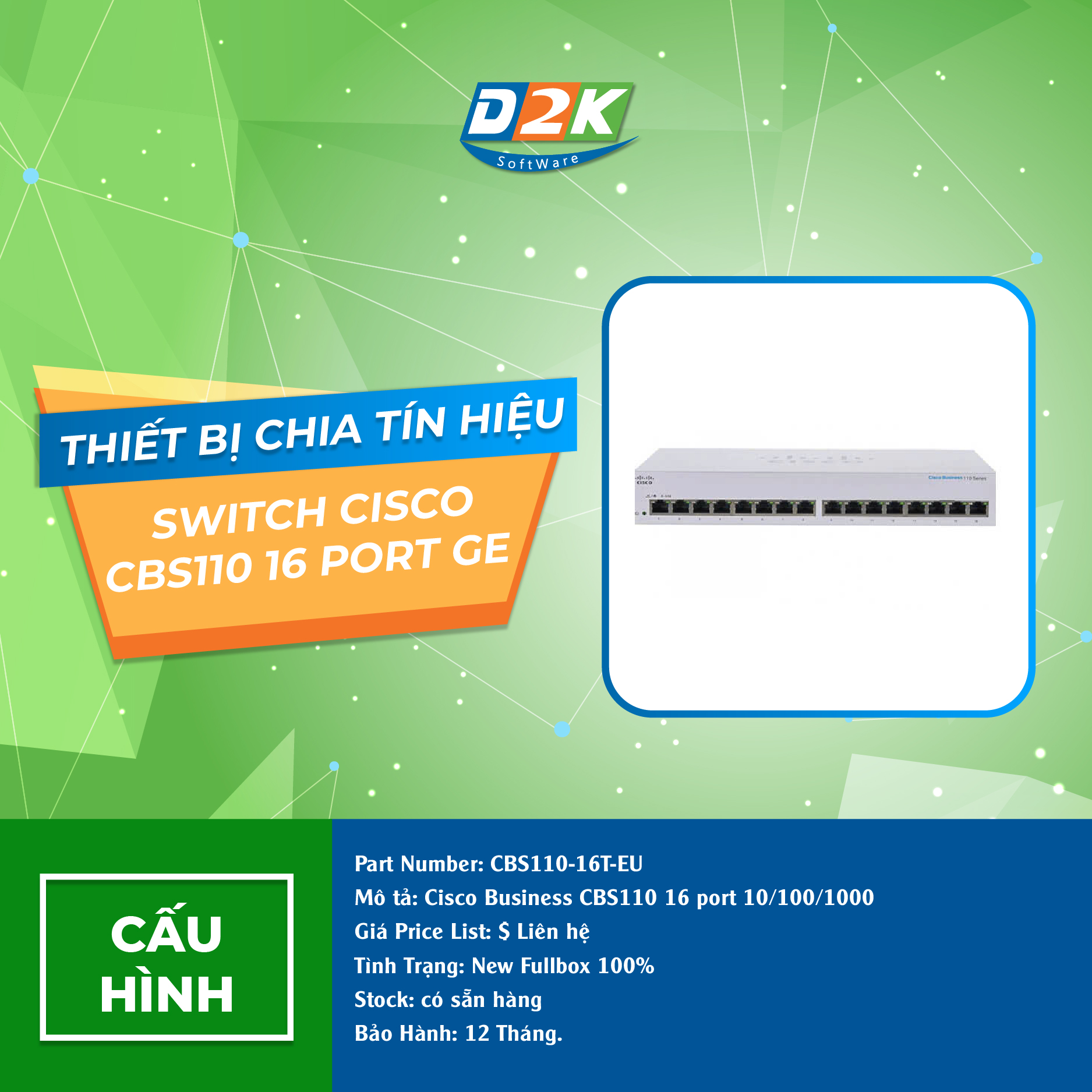 Switch Cisco CBS110-16T-EU đơn giản dễ sử dụng