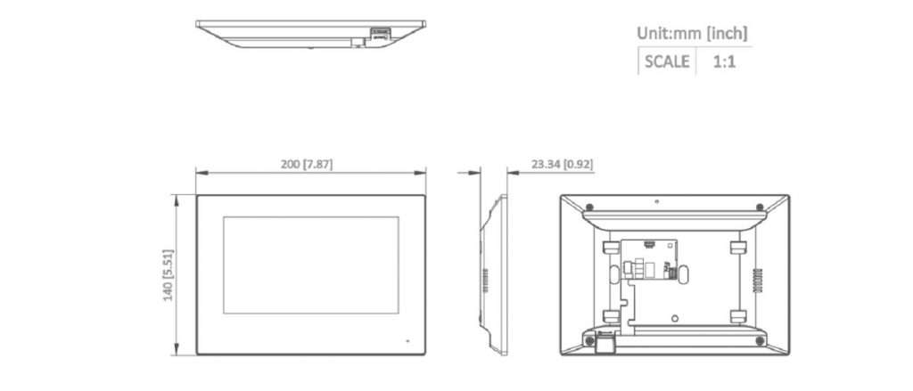 Kích thước Màn hình chuông cửa IP Hikvision DS-KH6320-WTE1