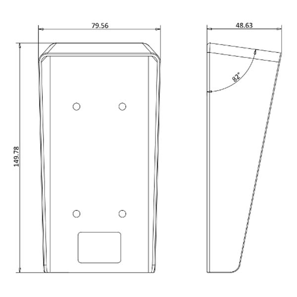 kích thước Vỏ Bảo Vệ Nút Chuông Hikvision DS-KABV6113-RS

