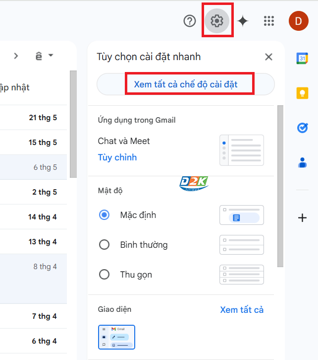 Bật kết nối IMAP/POP3 cho tài khoản Gmail