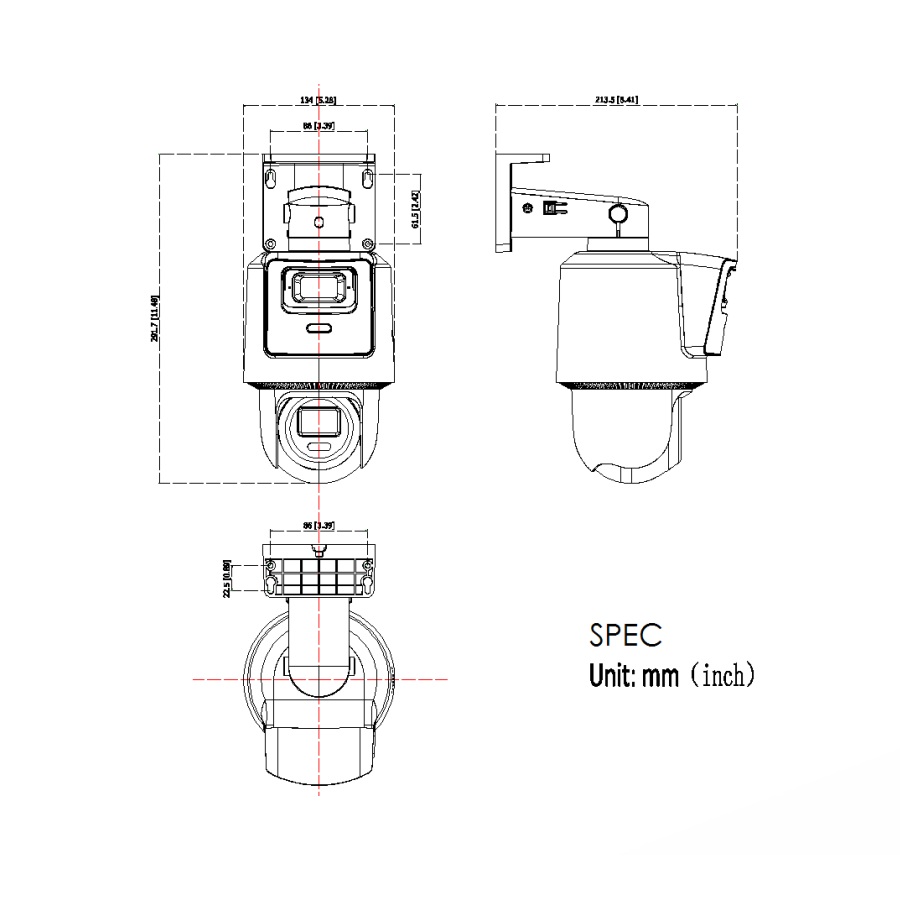 Kích thước HIKVISION DS-2SE2C200MWG-E/12