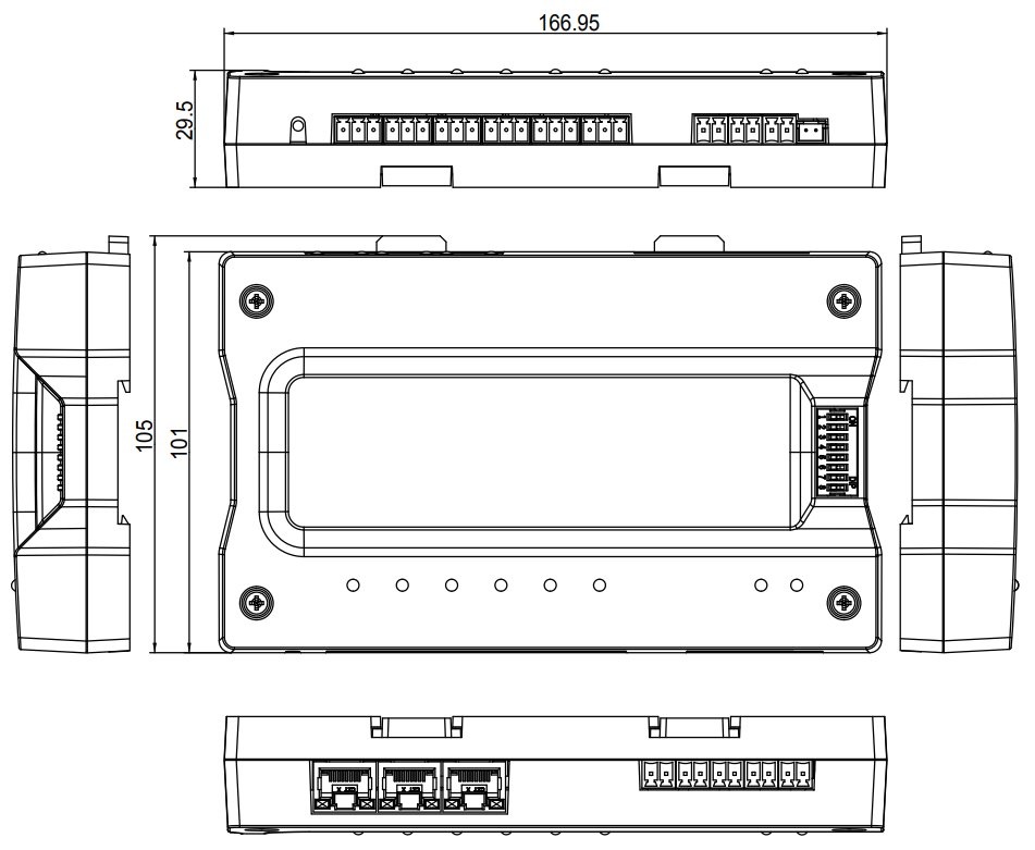 kích thước Bộ Điều Khiển Thang Máy Hikvision DS-K2210