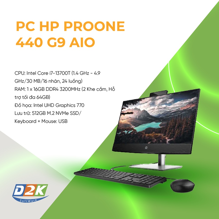 HP ProOne 440 G9 Thiết Kế All-In-One Gọn Gàng, Tối Giản