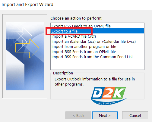 Chọn Export file