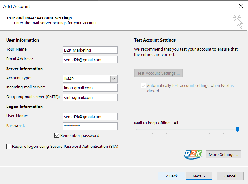 Hướng dẫn cài đặt Email Google vào Outlook