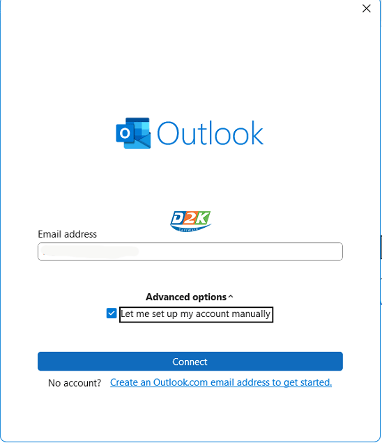 Nhập địa chỉ mail muốn sử dụng
