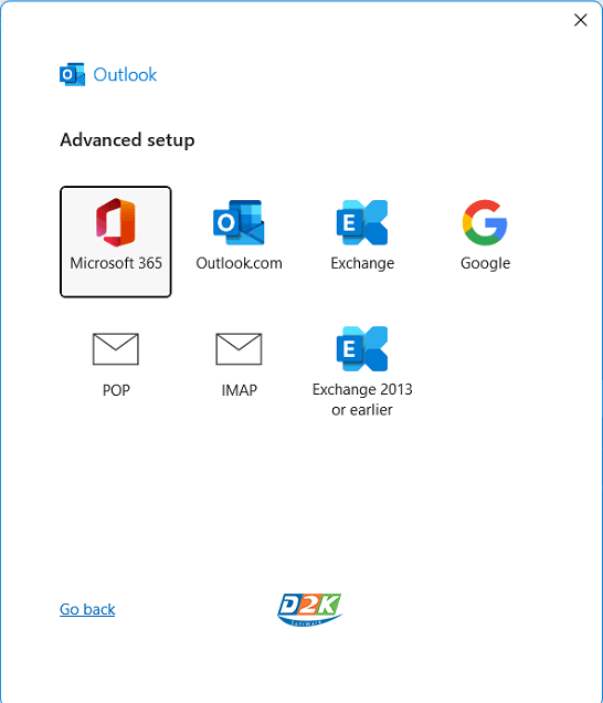Chọn loại mail sử dụng