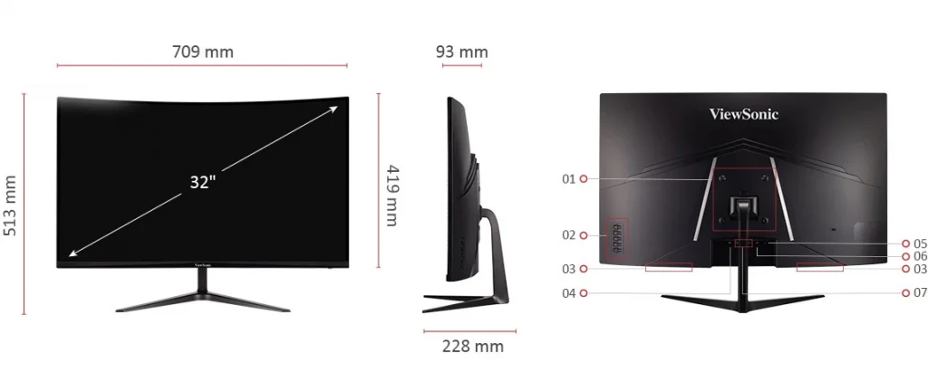 ViewSonic VX3218-PC-MHD Thiết Kế Gọn Gàng – Tối Ưu Không Gian