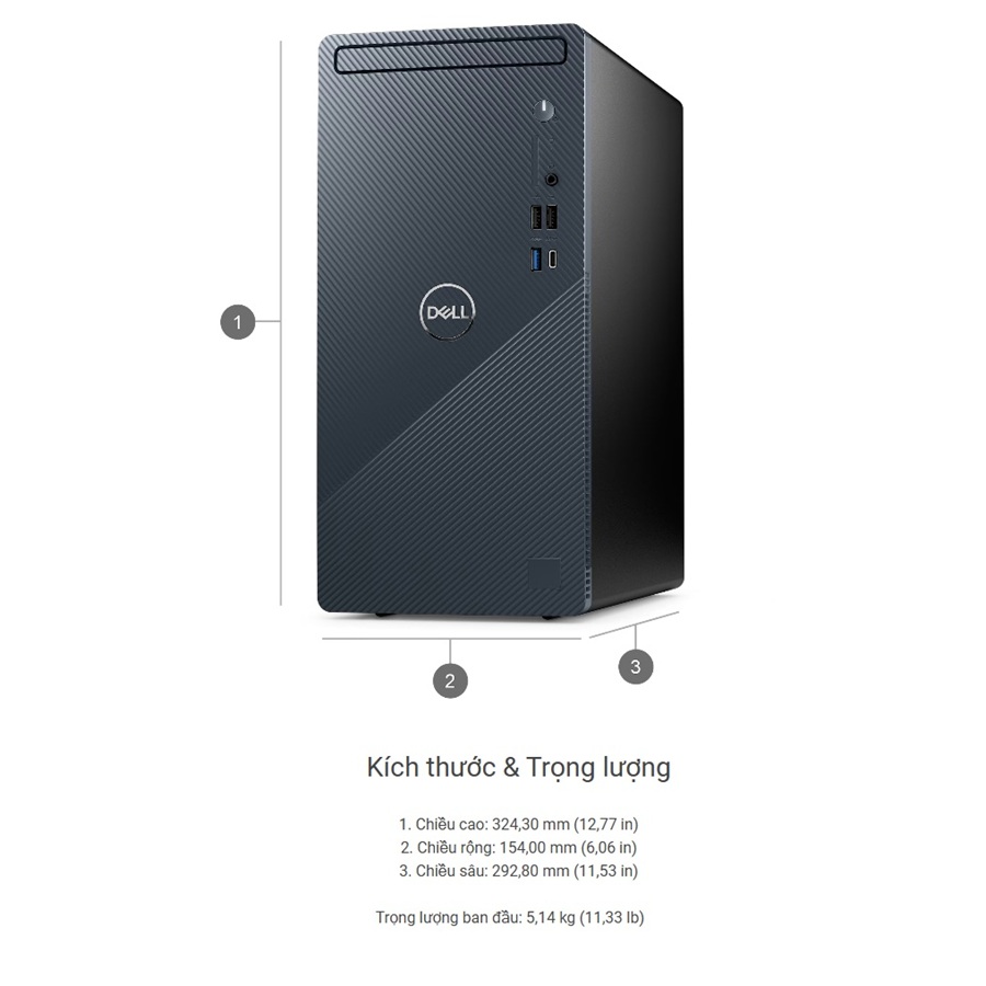 Kích thước và trọng lượng Dell Inspiron 3030T