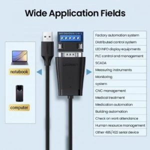 Cáp USB To Com RS422/485 Cao Cấp Ugreen 60562 Chipset FTDI dài 1,5M