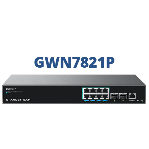 Switch 8 cổng PoE 2.5G Layer-3 GWN7821P