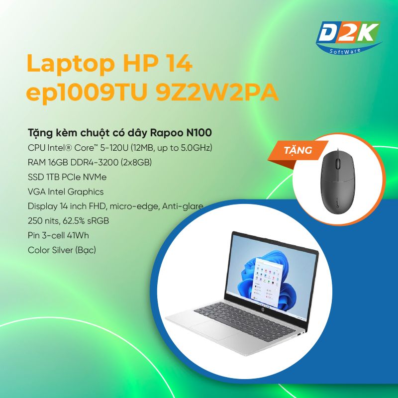 Laptop HP 14-ep1009TU 9Z2W2PA