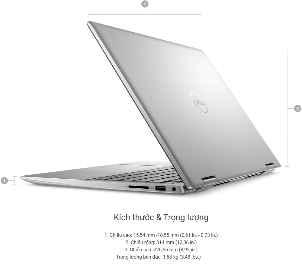 Laptop Dell Inspiron T7430 Mỏng Nhẹ – Dễ Mang Theo