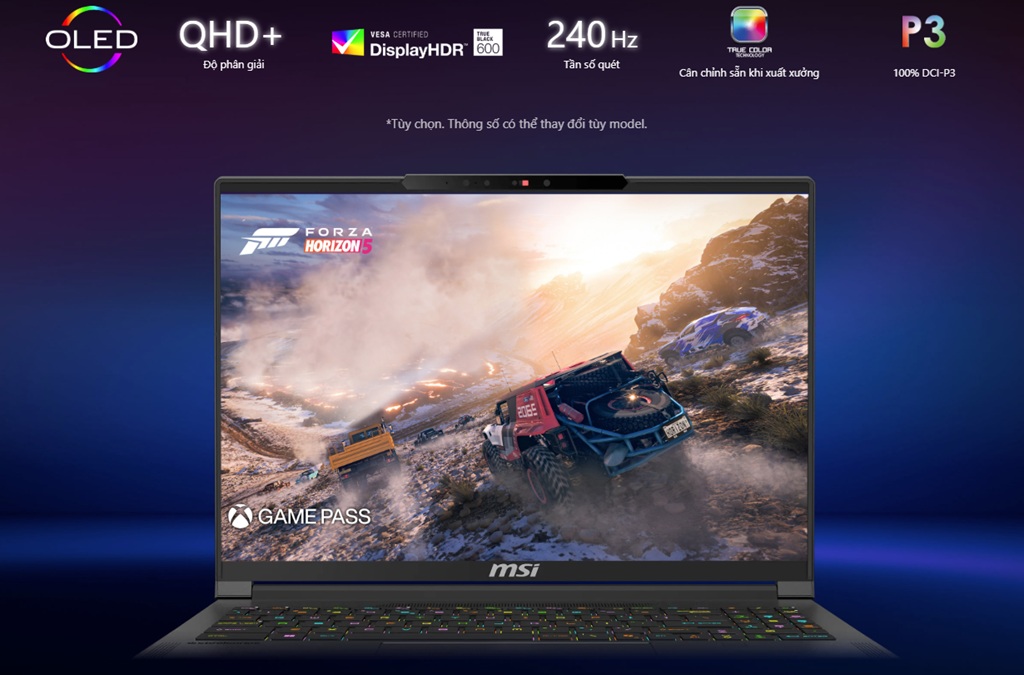 Laptop Msi Stealth A16 AI+ A3XVGG Màn Hình Mini-Led UHD+