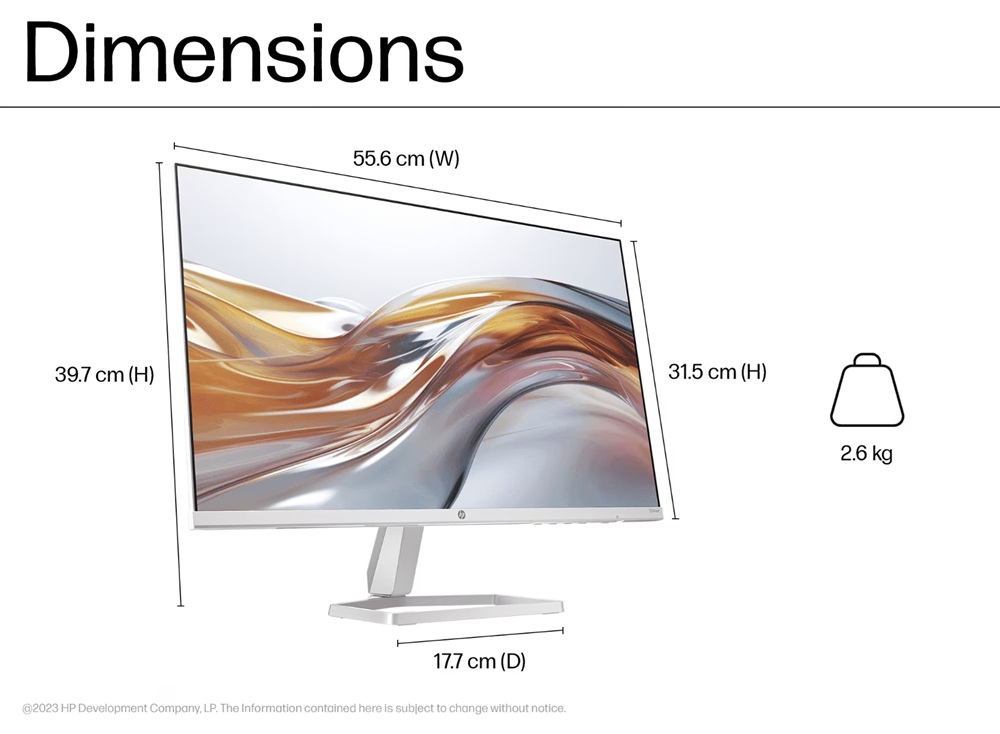 Kích thước Màn Hình HP S5 524sw 23.8 Inch (94C22AA)