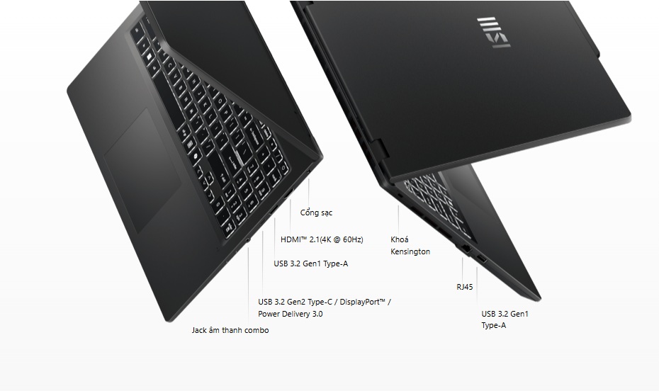 Laptop Msi Venture A15 AI A2HMG-003VN Kết Nối Hiện Đại – Sạc Nhanh Qua Cổng USB-C