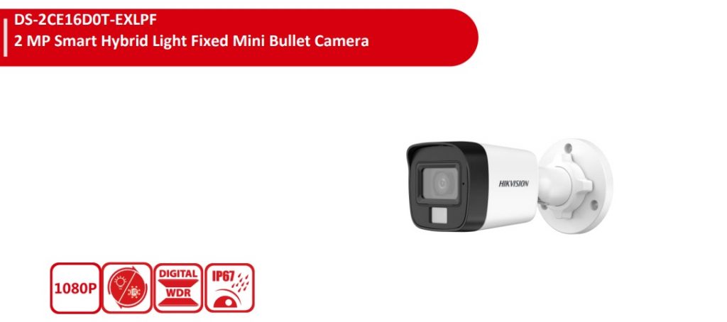 Camera HD-TVI Hikvision DS-2CE16D0T-EXLPF Hình ảnh Full HD sắc nét