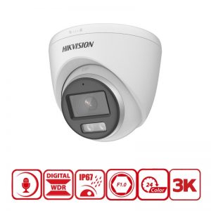 Camera HD-TVI ColorVu Dome Hikvision DS-2CE72KF0T-FS