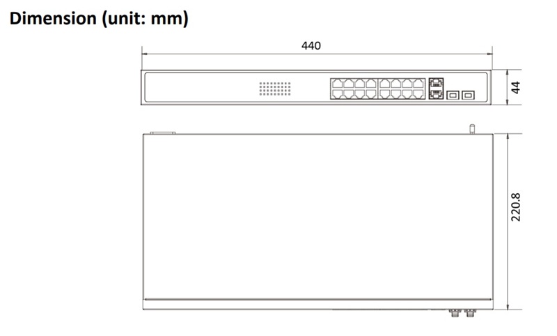 Switch PoE Hikvision DS-3E1318P-EI 18 Port Thiết kế kim loại – bền bỉ & tản nhiệt tốt
