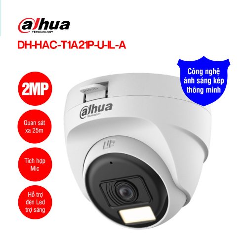Camera HDCVI 2MP DAHUA DH-HAC-T1A21P-U-IL-A