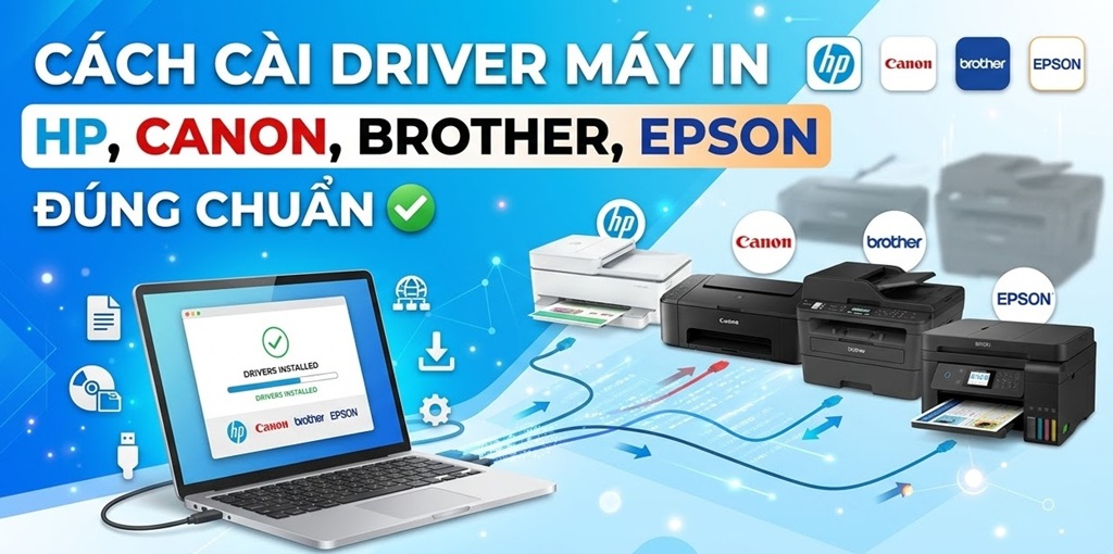 Cài Driver Máy In HP, Canon, Brother, Epson Đúng Chuẩn