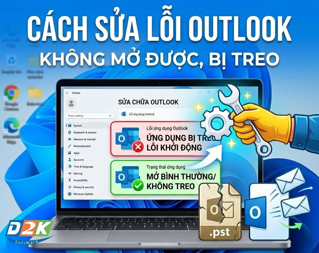 Sửa Lỗi Outlook Không Mở Được, Outlook Bị Treo