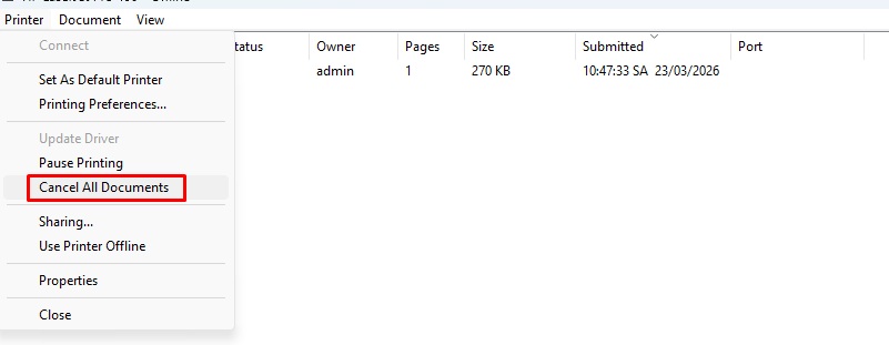 Cancel all documents