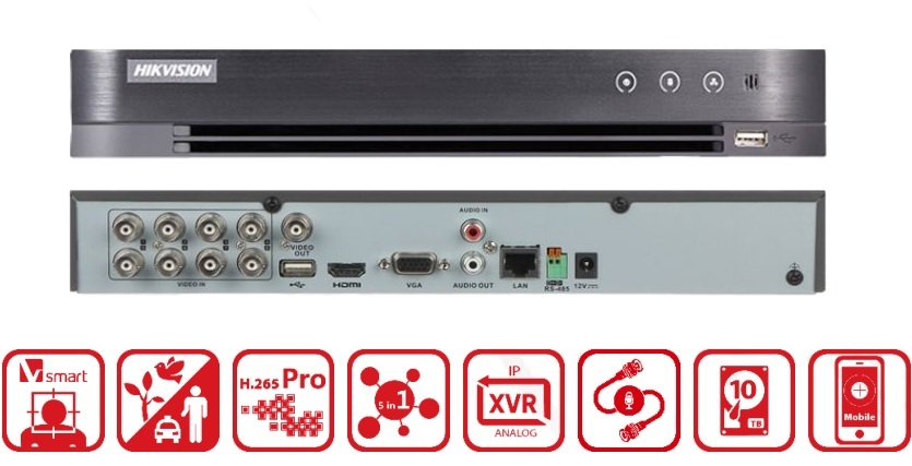 Đầu Ghi 8 Kênh HD-TVI AcuSense Hikvision iDS-7208HQHI-M1/S