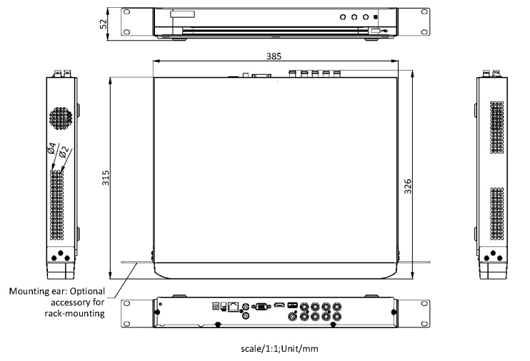 Kích thước Đầu ghi HD-TVI Hikvision iDS-7208HQHI-M2/S 8 Kênh AcuSense