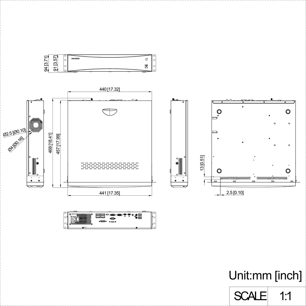 Kích thước đầu ghi Hikvision DS-8616NXI-K8