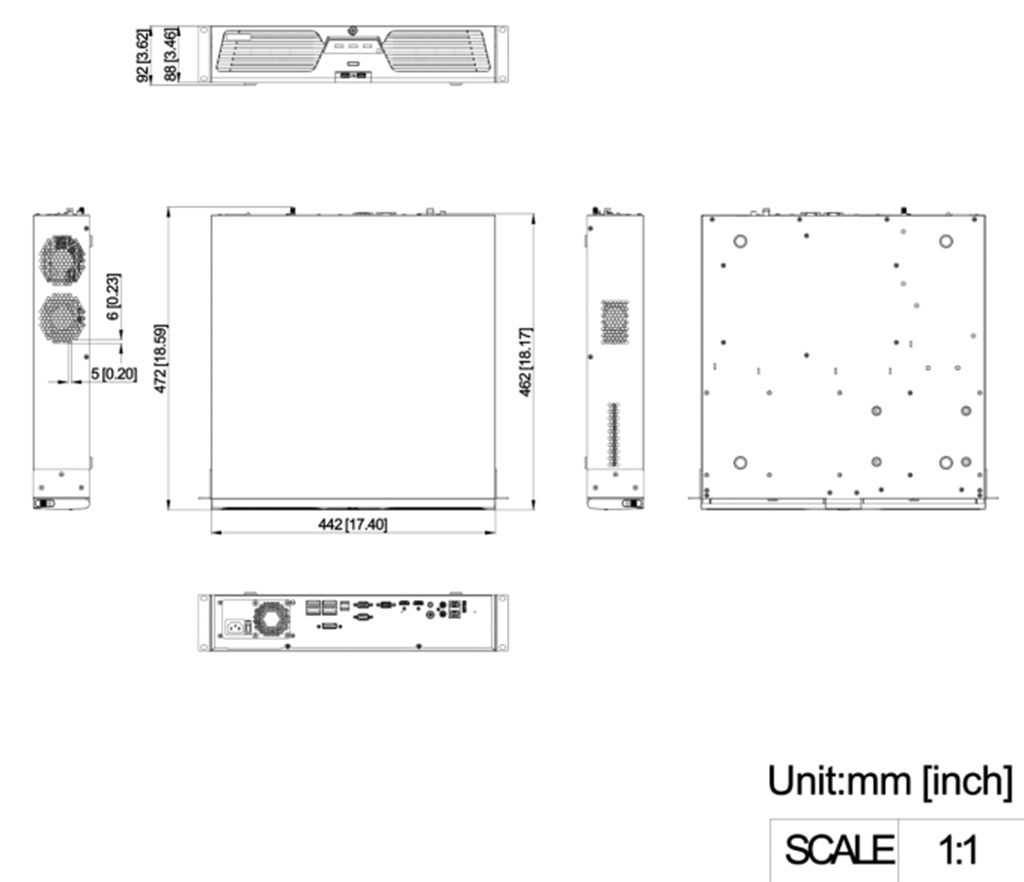 Kích thước Đầu Ghi IP Hikvision DS-9632NI-M8 32 Kênh