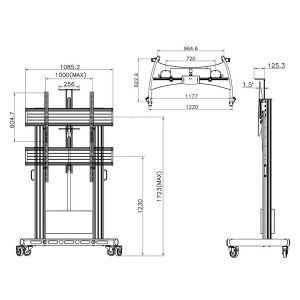 Giá Treo Tivi Di Động NB TW100 Điều Chỉnh Độ Cao Tự Động