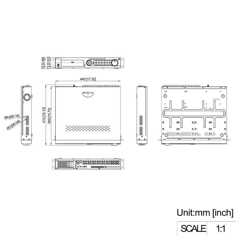 kích thước Đầu Ghi 32 Kênh Hikvision iDS-7332HUHI-M4/S