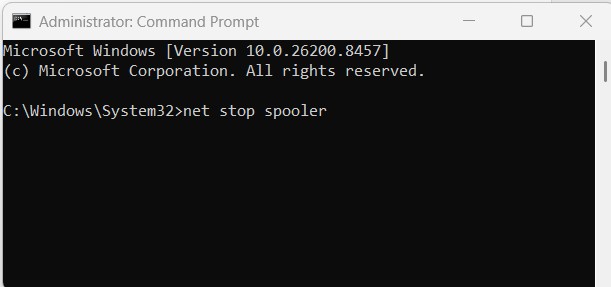 net stop spooler