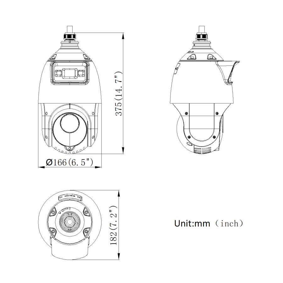 Kích thước Camera IP Speed Dome Hikvision DS-2SE4C225MWG-E(12F0)