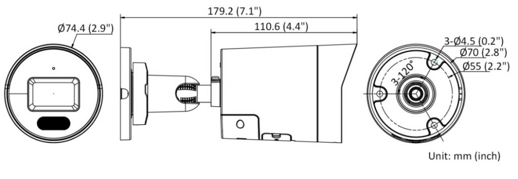 Kích Thước Camera IP Hikvision DS-2CD2047G2-LU/SL (C)